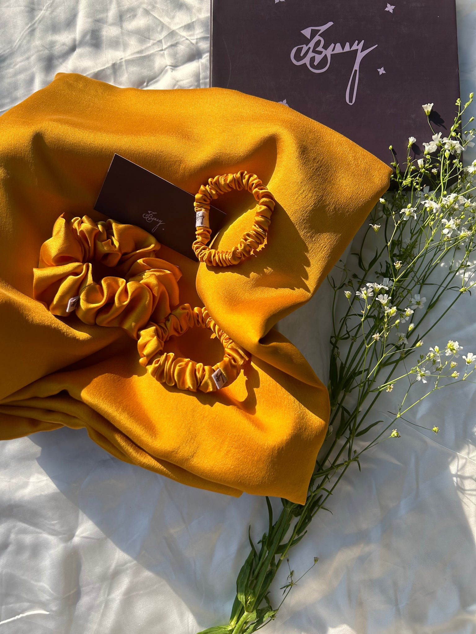 Golden Milk Organic Peace Silk Pillowcase & Tasting Menu Scrunchie Gift Set (Rs.8,950 | Rs. 9450 value)