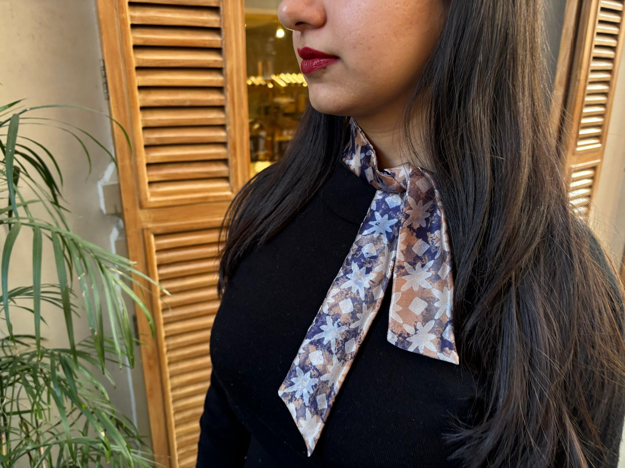 The Tilly Silk Neck Bow / Hair Ribbon/ Handbag Scarf - Helios Print